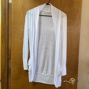 Long sheer cardigan with pockets